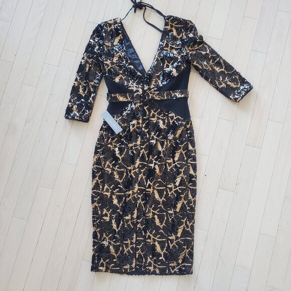 LUCIAN MATIS ! Squains V-neck Dress (US/4) - Picture 8 of 14